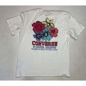 Converse Flower Shoppe Graphic T-shirt Women Small White Short Sleeve